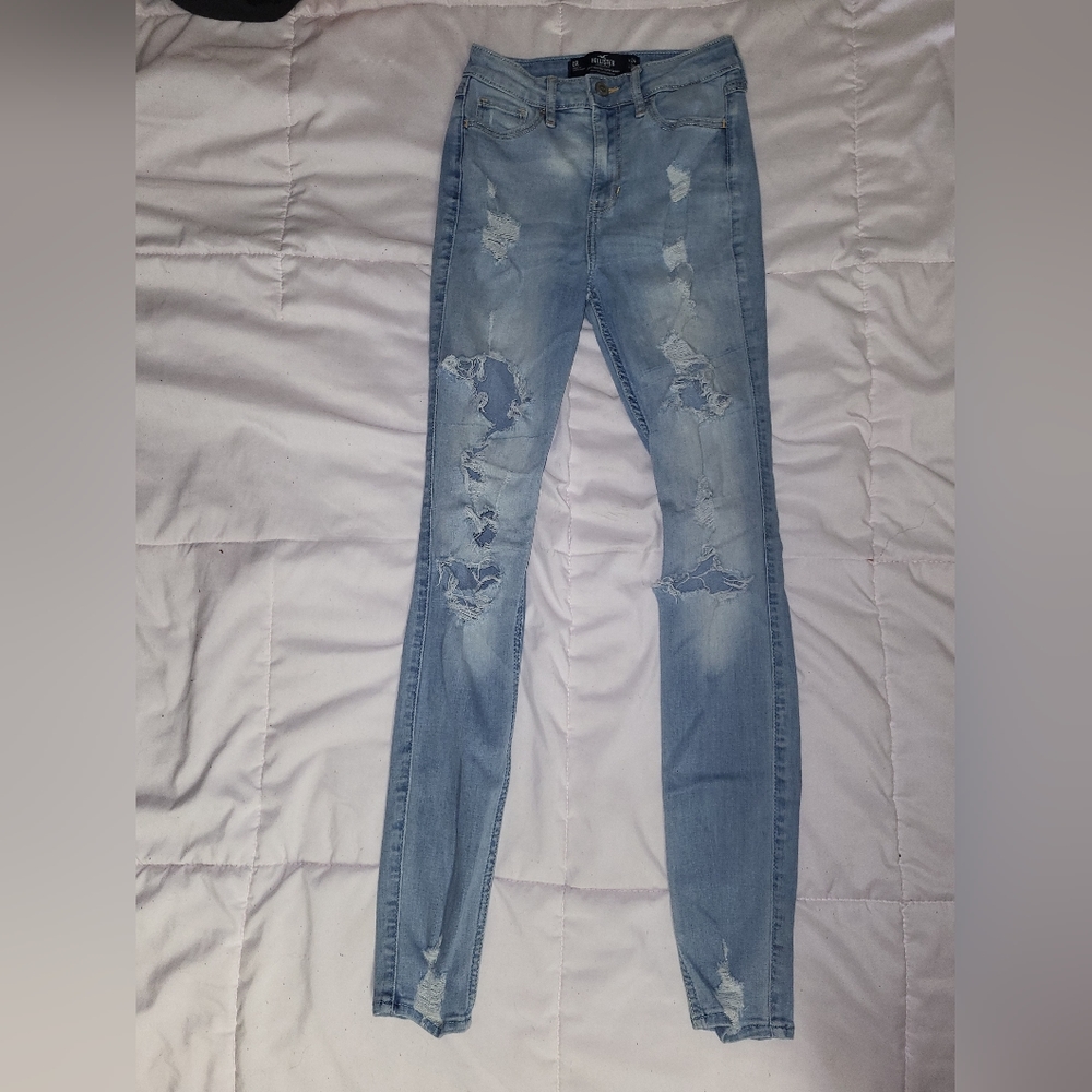 Hollister Distressed High Rise Skinny Jeans